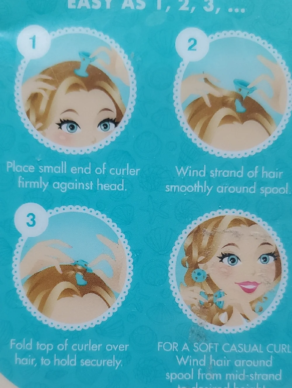 Spoolies Vintage Beachy Blue Silicone Hair Curlers Jumbo Size 1